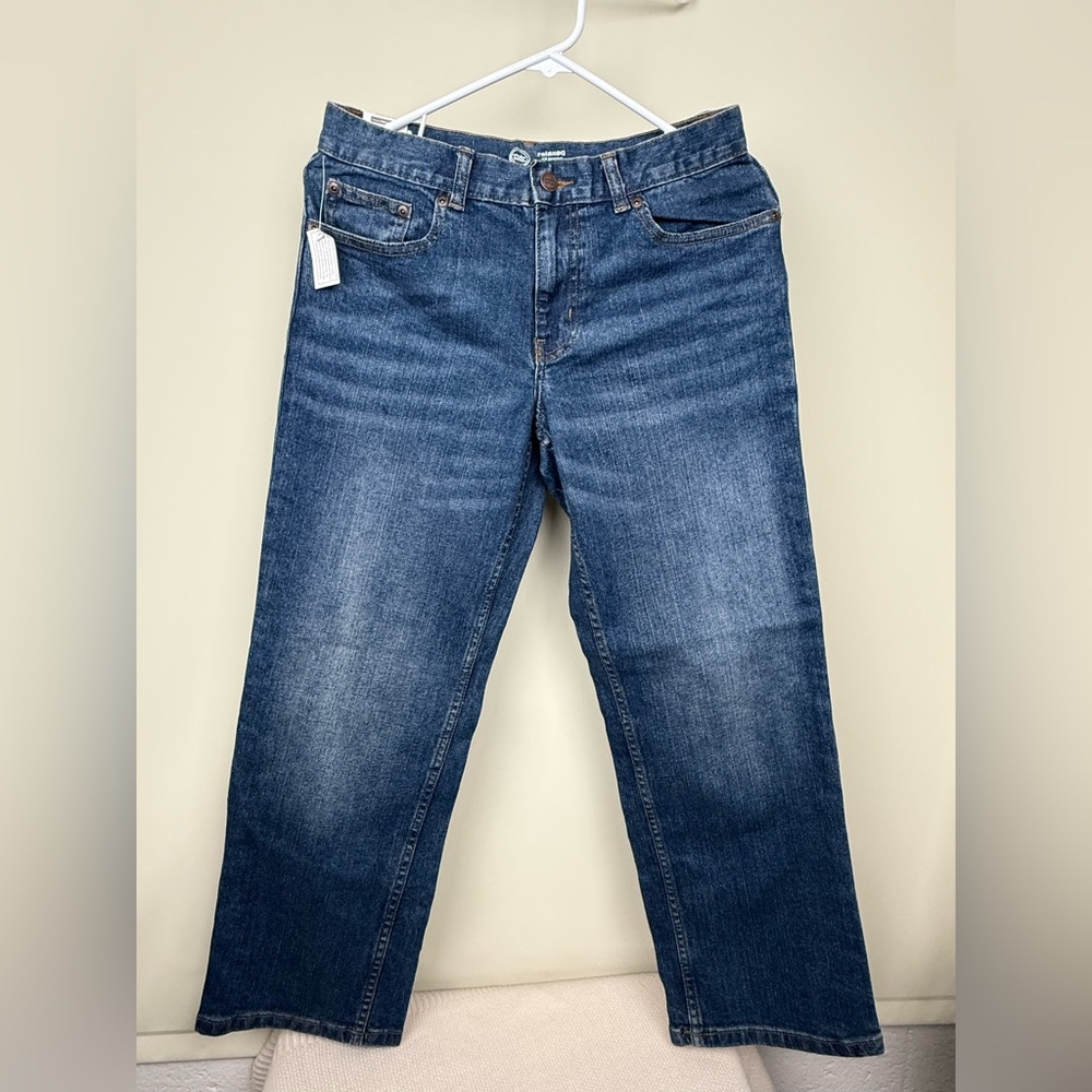 NWT‎ Wonder Nation Boys Blue Jeans Size 12 Husky Adjustable Waist Relaxed Fit